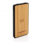 Bambusowy, bezprzewodowy power bank 8000 mAh