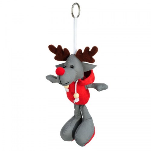 Brelok odblaskowy Reindeer, szary/czerwony