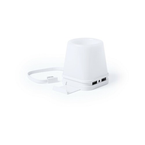 Hub USB, pojemnik na przybory do pisania, stojak na telefon, lampka LED