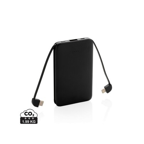 Power bank 5000 mAh, zintegrowany kabel 3 w 1